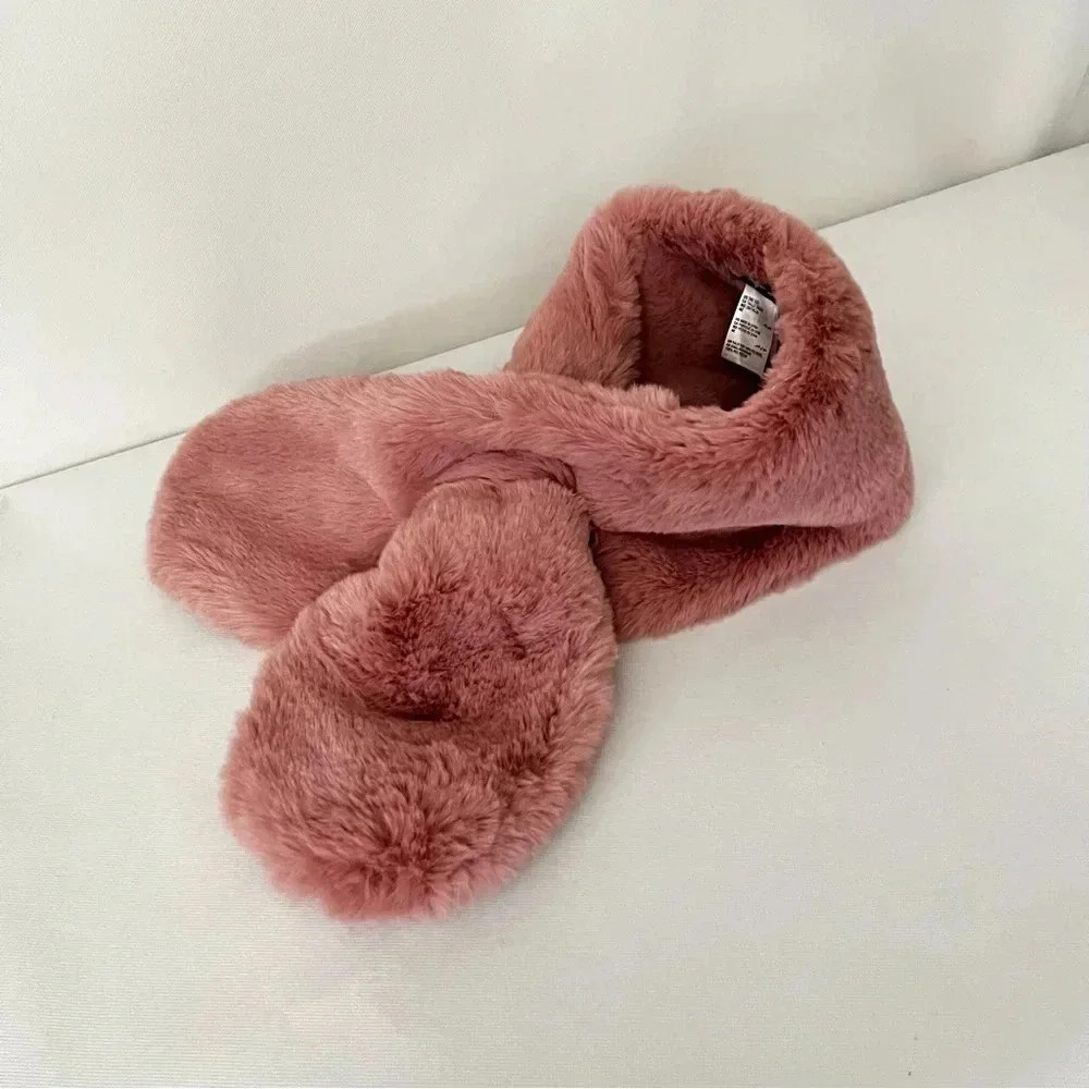 I.N.C Pull-Through Faux -Fur Scarf Blush Pink Soft Cozy